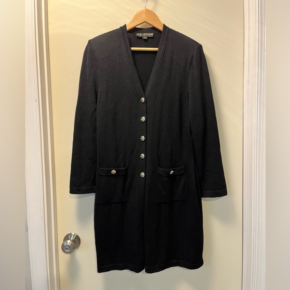 St. John knee-length knit blazer Cardigan, size 8 - Picture 2 of 15